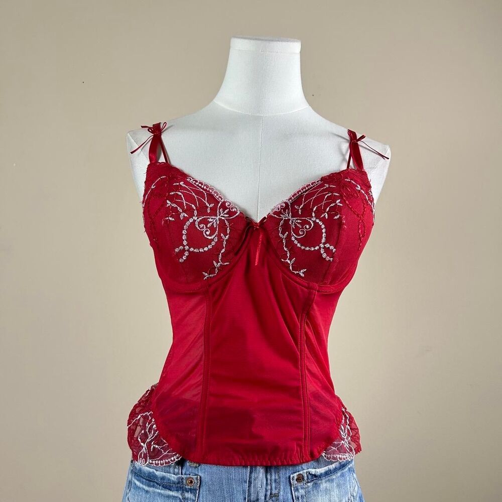 Secret Treasures Red and White Corset Top